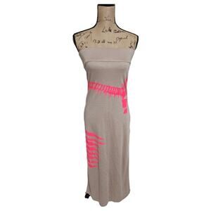 ABI FERRIN LAF MARY-CHRIS Skirt NEON PINK SCREEN PRINT WEARABLE ART MADE‎ IN USA